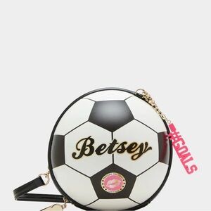 SUPER RARE!! Betsey Johnson Black and White Soccer Crossbody Bag